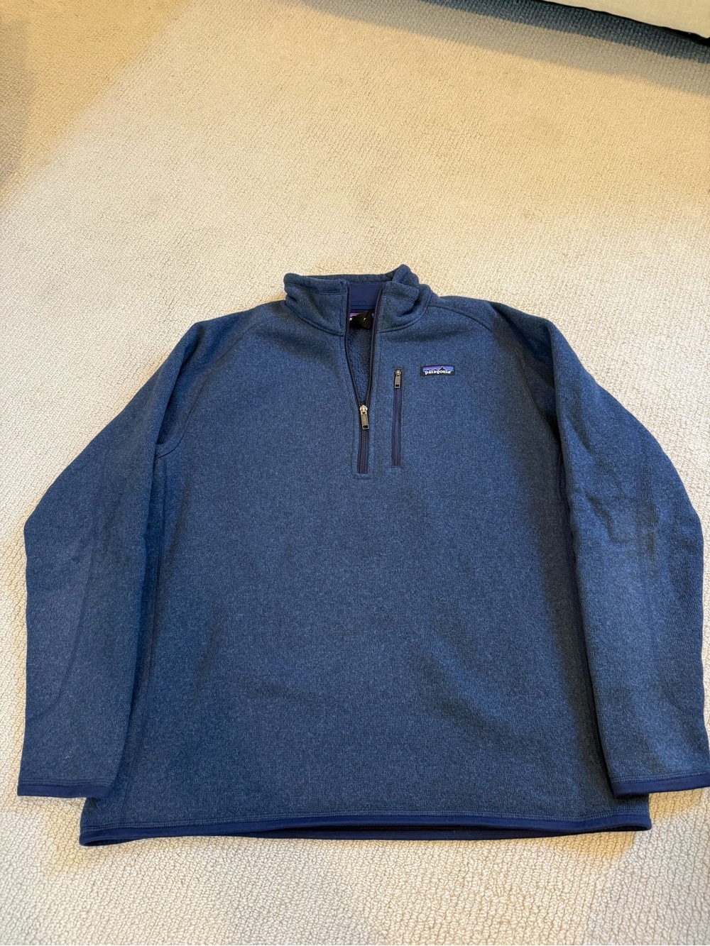 Patagonia Men's Dark Blue Quarter-Zip Fleece Pullover